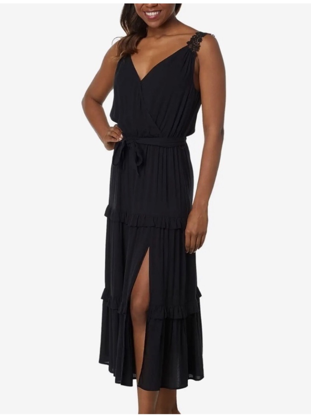 MWT Paige Riviera Lace Trimmed Midi/Maxi Dress